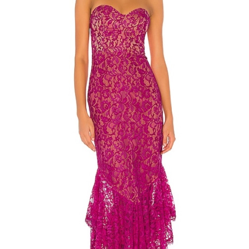 Majorella Eduarda Lace Gown in Magenta Purple – Worn Once, Size Large
